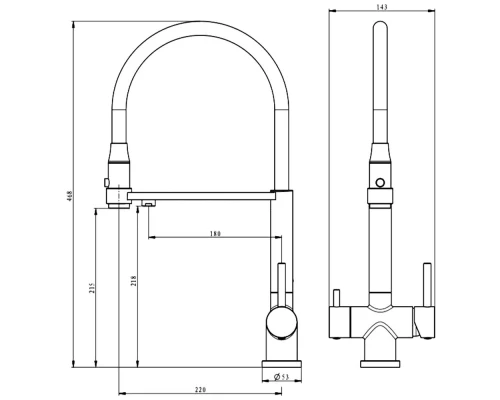 Смеситель для кухни Kern 2059 matt white white