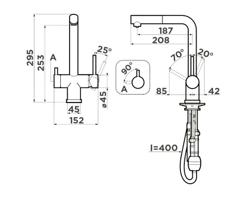 Смеситель для кухни Kern 2062 satin