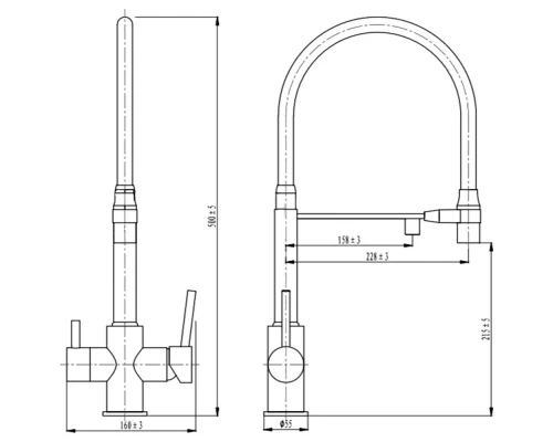 Смеситель для кухни Kern 2074 matt gun black
