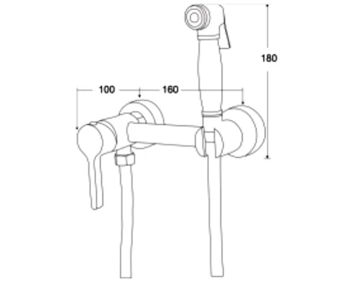 Смеситель с гигиеническим душем Kern 4033-2 chrome