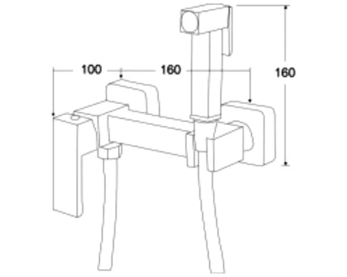 Смеситель с гигиеническим душем Kern 4035-2 chrome