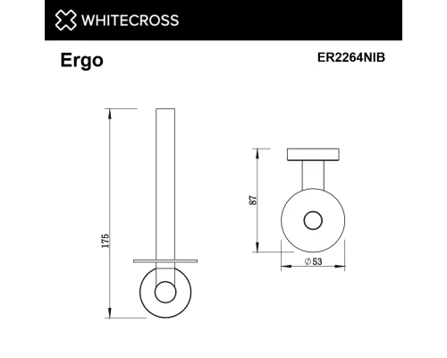 Держатель запасного рулона туалетной бумаги WHITECROSS Ergo ER2264NIB (брашированный никель)