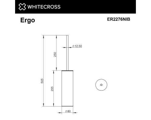 Ершик напольный WHITECROSS Ergo ø80 мм ER2276NIB (брашированный никель)