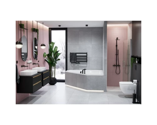 Система для душа наружного монтажа EXCELLENT Rain Pi AREX.1281BL (черный мат) Elit-san.ru