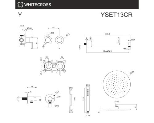 Система для душа скрытого монтажа WHITECROSS Y YSET13CR (хром)