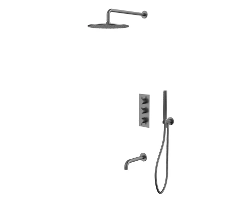 Термостатическая система для ванны скрытого монтажа WHITECROSS Y YSET11GM (оружейная сталь)