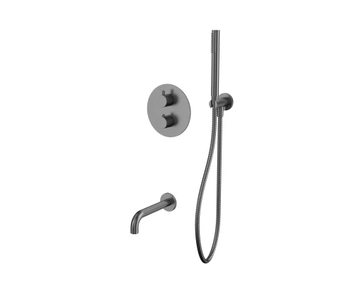 Термостатическая система для ванны скрытого монтажа WHITECROSS Y YSET10GM (оружейная сталь)