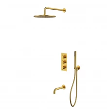 Термостатическая система для ванны скрытого монтажа WHITECROSS Y YSET11GLB (брашированное золото)
