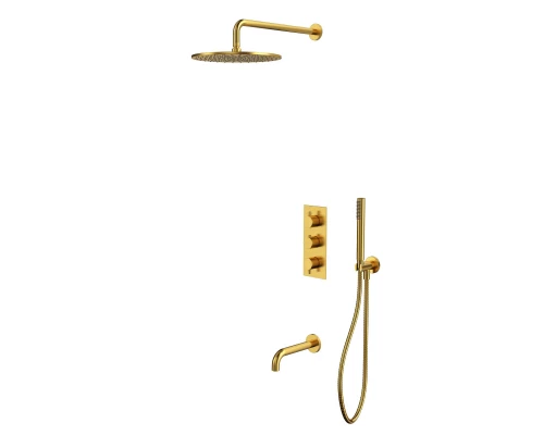 Термостатическая система для ванны скрытого монтажа WHITECROSS Y YSET11GLB (брашированное золото) Elit-san.ru