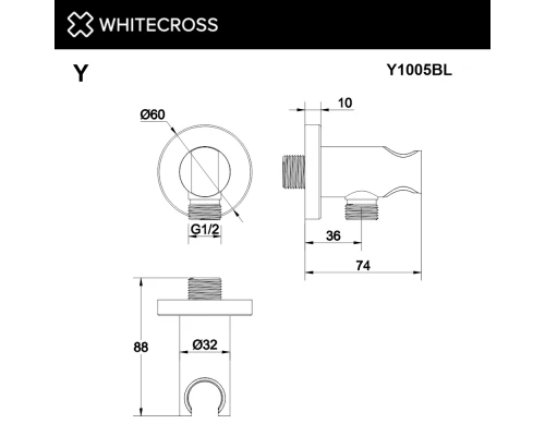 Угловой соединительный элемент WHITECROSS Y1005BL (черный мат) Elit-san.ru