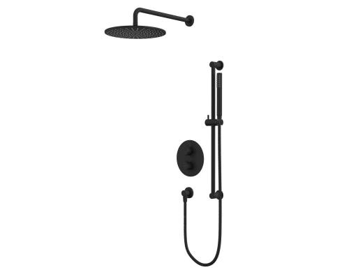 Термостатическая душевая система скрытого монтажа WHITECROSS Y YSET09BL (черный мат) Elit-san.ru