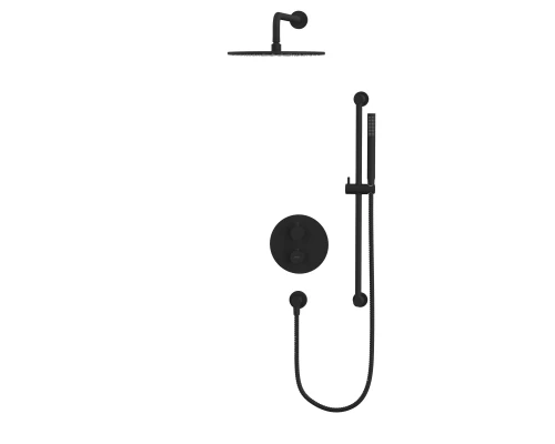 Термостатическая душевая система скрытого монтажа WHITECROSS Y YSET09BL (черный мат) Elit-san.ru