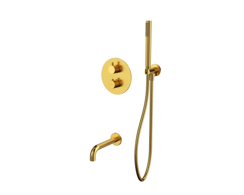 Термостатическая система для ванны скрытого монтажа WHITECROSS Y YSET10GLB (брашированное золото) Elit-san.ru