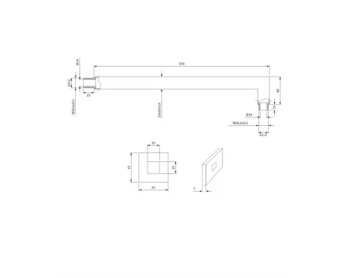 Кронштейн душевой Omnires RA12CR настенный, 37 см, хром Elit-san.ru