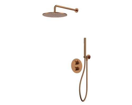 Термостатическая душевая система скрытого монтажа WHITECROSS Y YSET08CPB (брашированная медь)