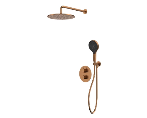 Термостатическая душевая система скрытого монтажа WHITECROSS Y YSET08TOPCPB (брашированная медь)