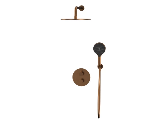 Термостатическая душевая система скрытого монтажа WHITECROSS Y YSET08TOPCPB (брашированная медь)