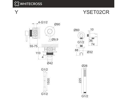 Система для душа скрытого монтажа WHITECROSS Y YSET02CR (хром) Elit-san.ru