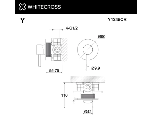 Смеситель для душа скрытого монтажа WHITECROSS Y Y1245CR (хром) Elit-san.ru
