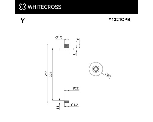 Кронштейн душевой потолочный WHITECROSS Y1321CPB (брашированная медь)