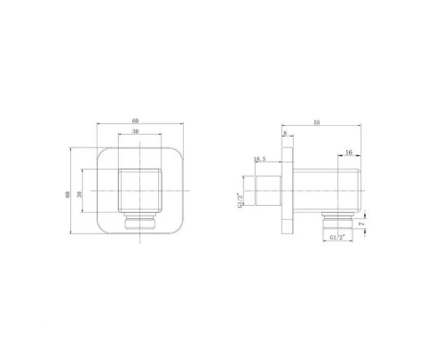 Угловой соединительный элемент OMNIRES 8815BCR (хром) Elit-san.ru