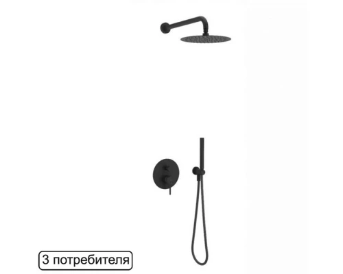 Система для душа скрытого монтажа EXCELLENT Pi AREX.SET.1247BL (черный мат) Elit-san.ru