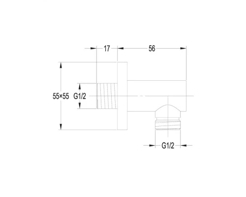 Угловой соединительный элемент OMNIRES S008/KCR (хром) Elit-san.ru