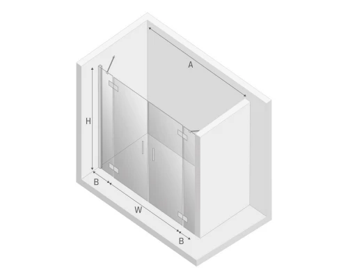 Дверь в нишу NEW TRENDY NEW RENOMA 150x195 D-0095A/D-0096A (хром) Elit-san.ru