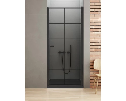 Дверь в нишу NEW TRENDY NEW SOLEO BLACK одинарная 80x195 D-0276A (черный) Elit-san.ru