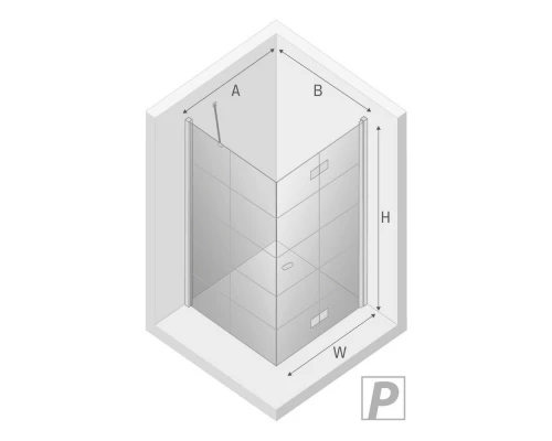 Душевое ограждение NEW TRENDY NEW SOLEO BLACK R 90x90x195 D-0290A/D-0121B (черный) Elit-san.ru