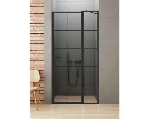 Дверь в нишу NEW TRENDY NEW SOLEO BLACK одинарная R 90x195 D-0293A (черный) Elit-san.ru