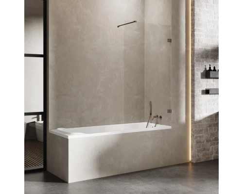 Шторка для ванны NEW TRENDY AVEXA GUNMETAL BRUSHED 90x150 EXK-3519-WP (оружейная сталь) Elit-san.ru