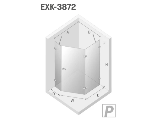 Душевое ограждение NEW TRENDY AVEXA WHITE R 100x80x200 EXK-3872 (белый) Elit-san.ru