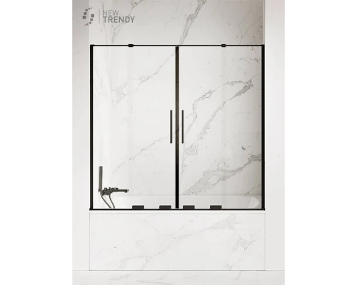 Шторка для ванны NEW TRENDY SMART BLACK 150x150 EXK-4209 (черный) Elit-san.ru