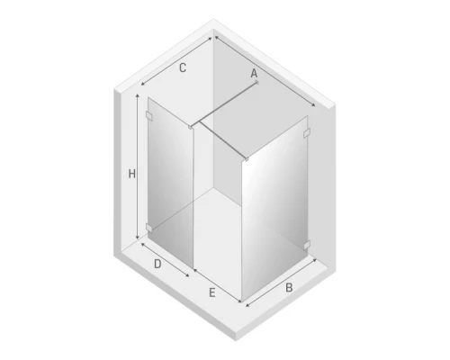 Душевое ограждение NEW TRENDY EVENTA walk-in 140x90x200 EXK-4656 (хром) Elit-san.ru