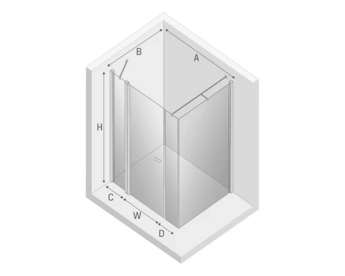 Душевое ограждение NEW TRENDY NEW SOLEO 120x90x195 K-0374 (хром) Elit-san.ru