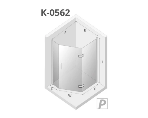 Душевое ограждение NEW TRENDY NEW AZURA R 100x80x195 K-0562 (хром) Elit-san.ru