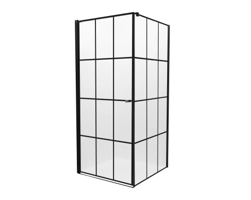 Душевое ограждение NEW TRENDY SUPERIA BLACK 90x90x195 L K-0598 Elit-san.ru