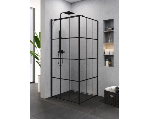 Душевое ограждение NEW TRENDY SUPERIA BLACK 90x90x195 L K-0598 Elit-san.ru
