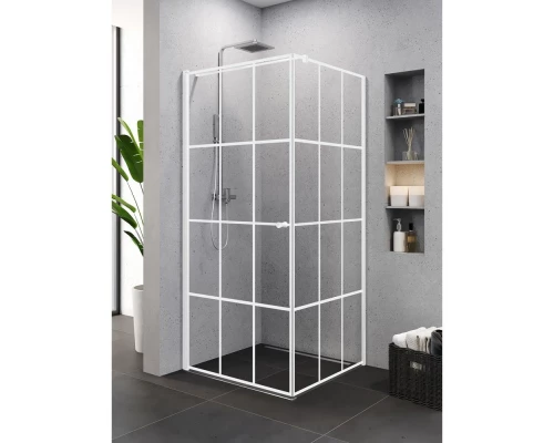 Душевое ограждение NEW TRENDY SUPERIA WHITE L 90x90x195 K-0794 (белый) Elit-san.ru