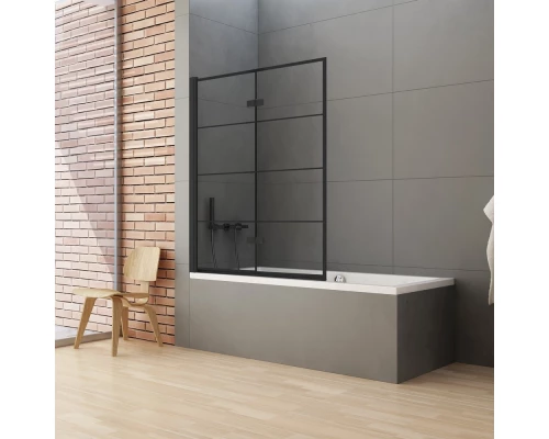 Шторка для ванны NEW TRENDY NEW SOLEO BLACK 100x140 P-0049 L (черный) Elit-san.ru