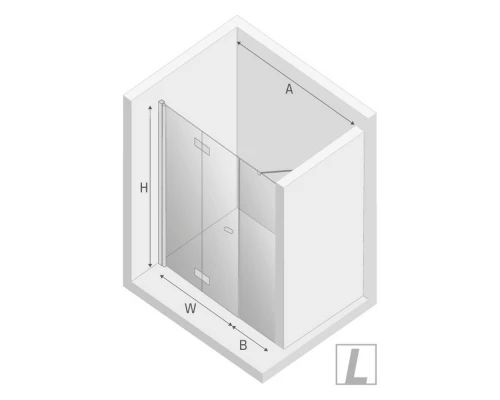 Дверь в нишу NEW TRENDY NEW SOLEO PLUS L 120x195 D-0150A/D-0095B (хром) Elit-san.ru