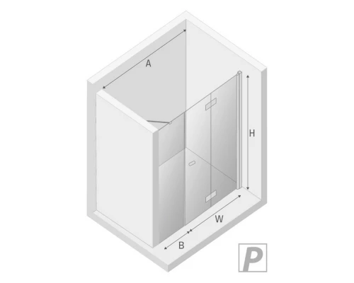 Дверь в нишу NEW TRENDY NEW SOLEO PLUS R 130x195 D-0154A/D-0094B (хром) Elit-san.ru