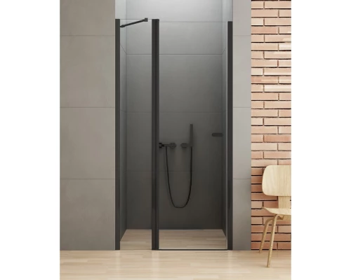 Дверь в нишу NEW TRENDY NEW SOLEO BLACK одинарная 100x195 D-0242A (черный) Elit-san.ru