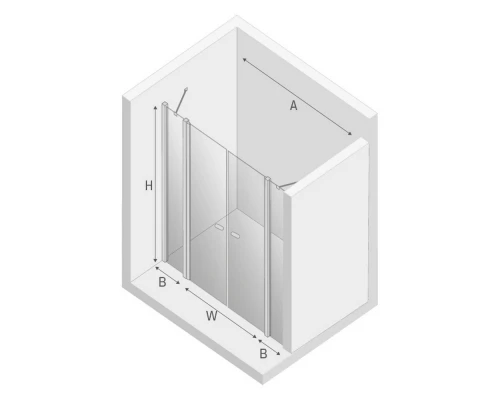 Дверь в нишу NEW TRENDY NEW SOLEO 120x195 D-0256A (хром) Elit-san.ru
