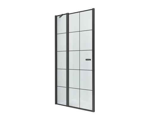 Дверь в нишу NEW TRENDY NEW SOLEO BLACK одинарная L 90x195 D-0279A (черный) Elit-san.ru