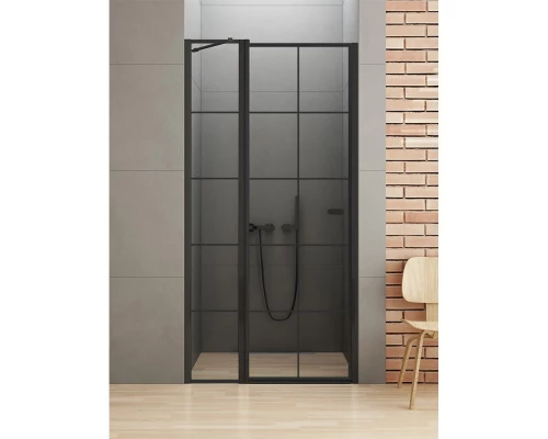 Дверь в нишу NEW TRENDY NEW SOLEO BLACK одинарная L 90x195 D-0279A (черный) Elit-san.ru