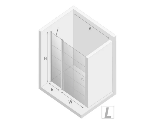 Дверь в нишу NEW TRENDY NEW SOLEO BLACK одинарная L 90x195 D-0279A (черный) Elit-san.ru