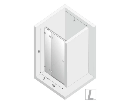 Дверь в нишу NEW TRENDY AVEXA 110x200 EXK-1447 (хром) Elit-san.ru