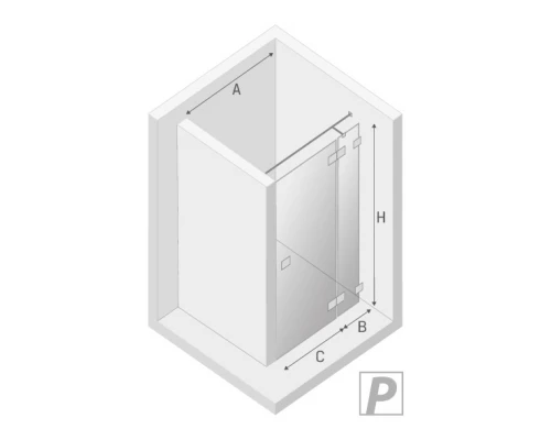 Дверь в нишу NEW TRENDY EVENTA R 90x200 EXK-4453 (хром) Elit-san.ru